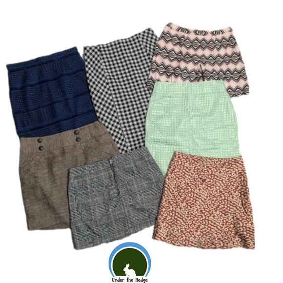 Mixed Dresses & Skirts - 7pc Skirt Bundle Size XS 0 2 Pencil Office Siren J Crew Etcetera Polly Hutch
